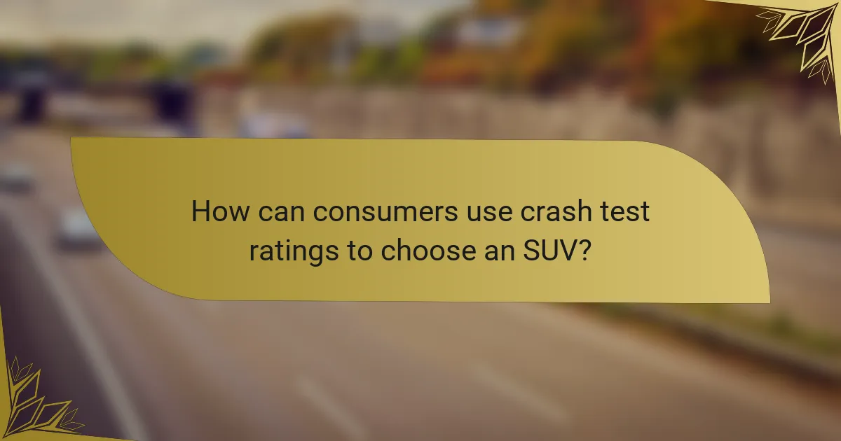 How can consumers use crash test ratings to choose an SUV?