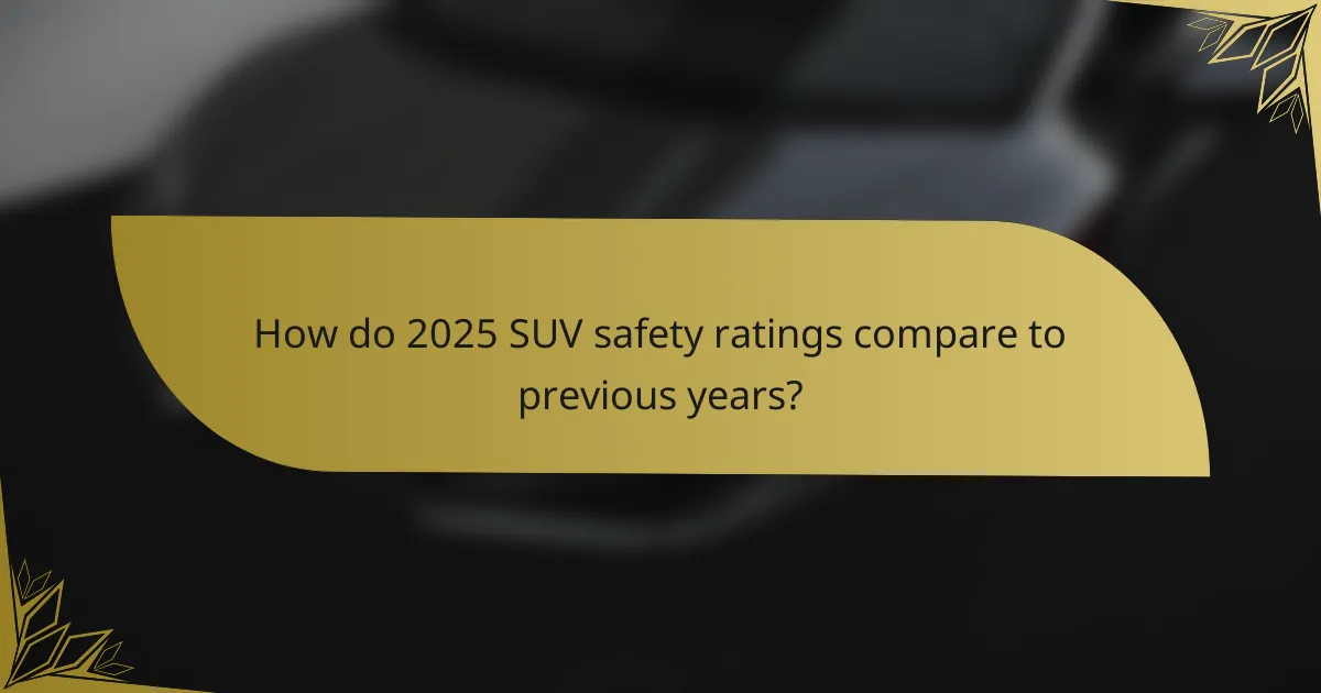 How do 2025 SUV safety ratings compare to previous years?