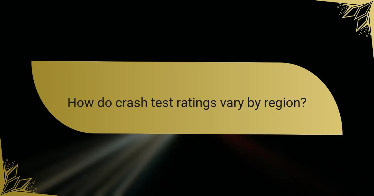 How do crash test ratings vary by region?