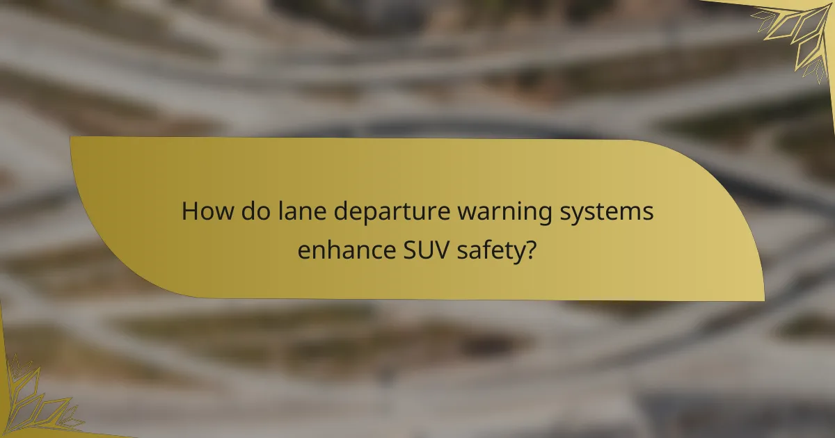How do lane departure warning systems enhance SUV safety?
