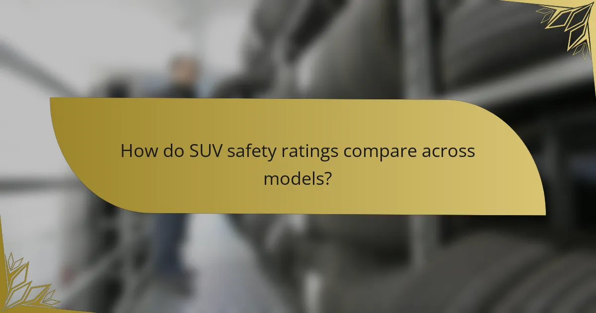 How do SUV safety ratings compare across models?