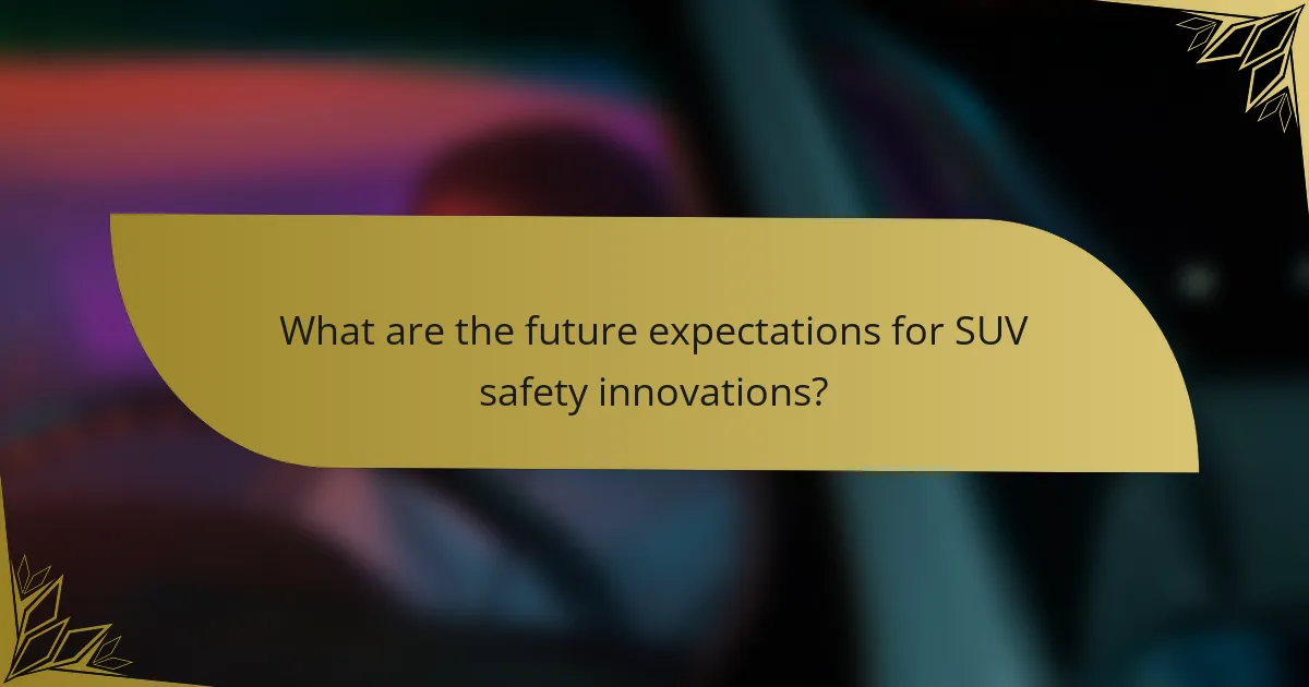 What are the future expectations for SUV safety innovations?