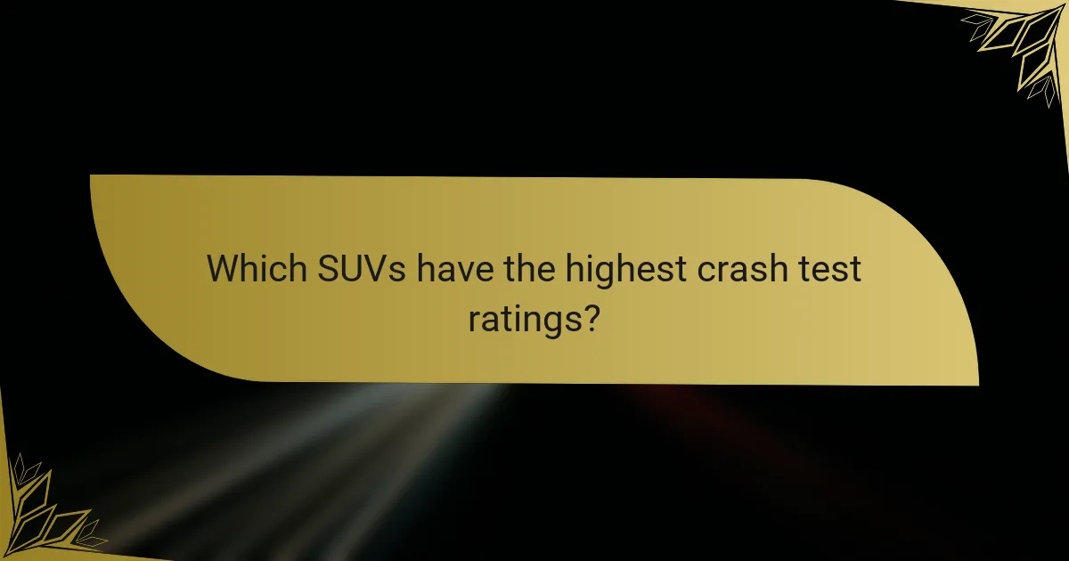Which SUVs have the highest crash test ratings?